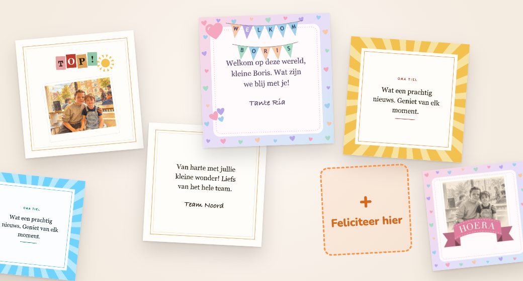 A pin board full of congratulation cards from friends and family