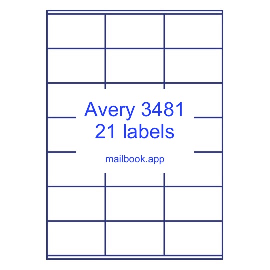 Avery® 3481 compatible template Avery Zweckform 3481 template