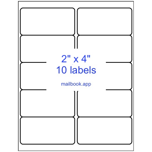 Label template compatible with Avery® 5163 template Mailbook