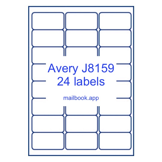 Avery Zweckform J8159 template