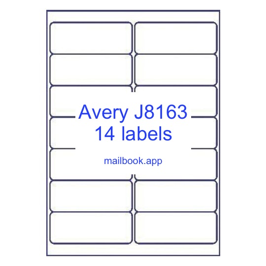 Avery® J8163 compatible template Avery Zweckform J8163 template