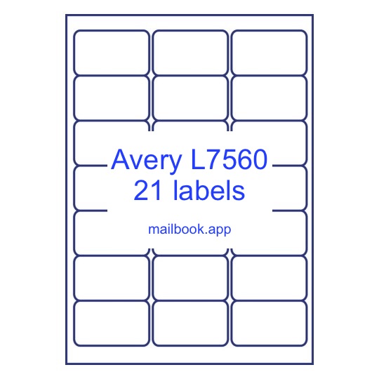 Avery® L7560 compatible template Avery Zweckform L7560 template